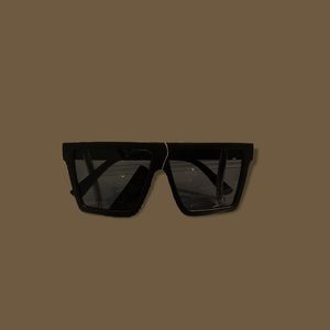 Matte black square oversized sunglasses